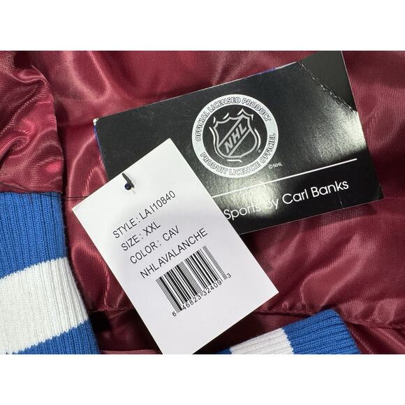 NWT New NHL Colorado Avalanche Burgundy Starter Satin Bomber Jacket Men’s XXL - Picture 7 of 7